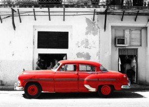 Cadillac, Havana Cuba - fototapeta 254x183 cm