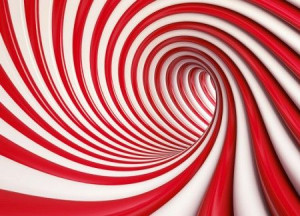 Czerwony tunel - fototapeta 254x183 cm