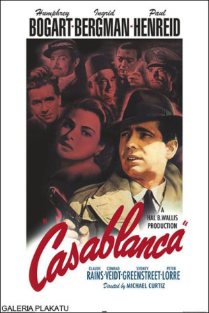 Casablanca - Humphrey Bogart Ingrid Bergman - retro plakat 67,6x100 cm