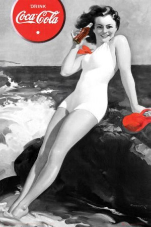 Coca Cola Spragniona Dziewczyna - retro plakat 61x91,5 cm