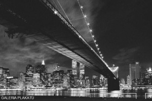 Nowy Jork - Manhattan night - plakat 91,5x61 cm