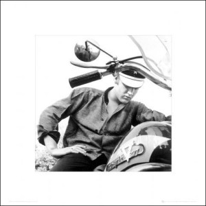 Elvis Presley Harley Davidson - plakat premium 40x40 cm