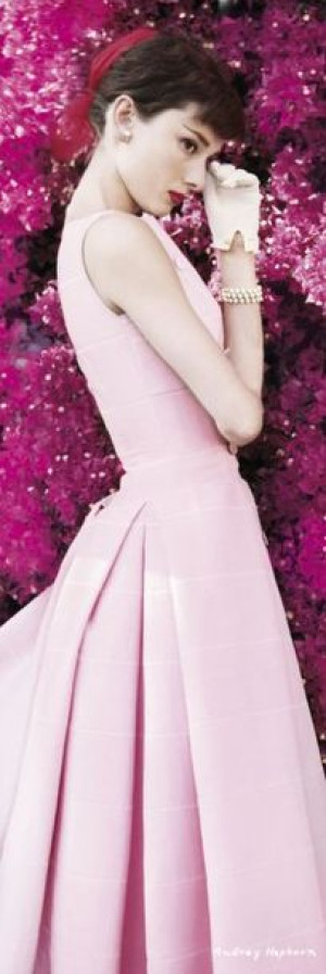 Audrey Hepburn Kwiaty - plakat 53x158 cm