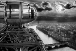 Londyn - London Eye - Panorama - plakat 91,5x61 cm