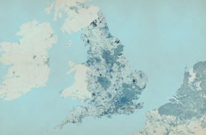 Anglia - kolorowa mapa - fototapeta 175x115 cm