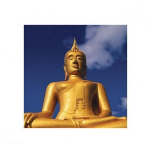 Golden Buddha - plakat premium 40x40 cm