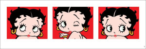 Betty Boop Red Triptych - plakat premium 95x33 cm
