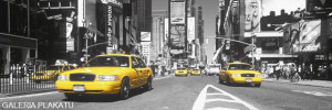 Nowy Jork Times Square yellow Taxi - plakat 158x53 cm