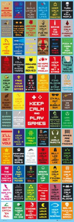 Keep Calm and Play Games - plakat 53x158 cm