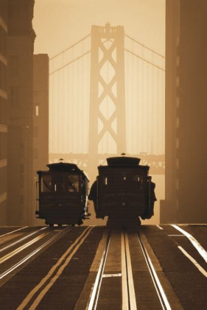 San Francisco Stare Tramwaje na tle Golden Gate - plakat 61x91,5 cm