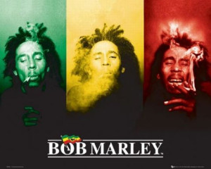 Bob Marley Rasta Flag - plakat 50x40 cm