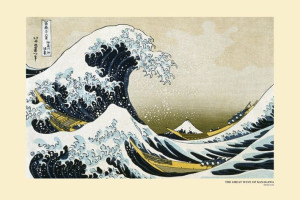 Great Wave off Kanagawa - Hokusai - Góra Fudżi Japonia - plakat 91,5x61 cm