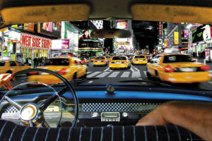 Nowy Jork Times Square Taxi Ride - plakat 91,5x61 cm