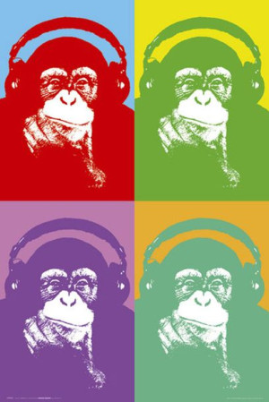 Steez Four Monkees - Małpy w Słuchawkach - plakat 61x91,5 cm