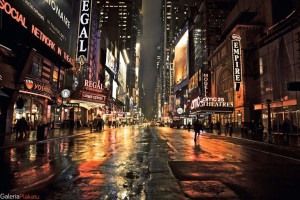 Nowy Jork - Manhattan Nocą - 42nd Street 2 - plakat 91,5x61 cm