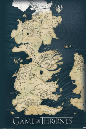 Gra o Tron Mapa Królestw - plakat 61x91,5 cm