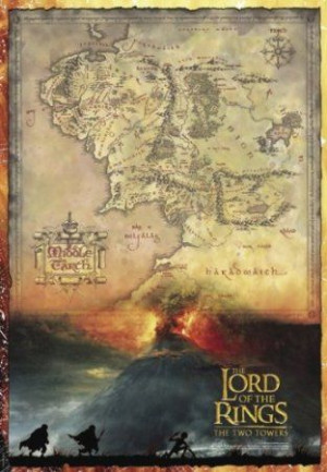 Władca Pierścieni Mapa Śródziemia - plakat 68x98 cm