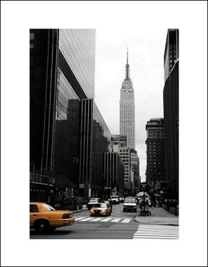 Emipre State Building, Manhattan, New York - plakat premium 60x80 cm