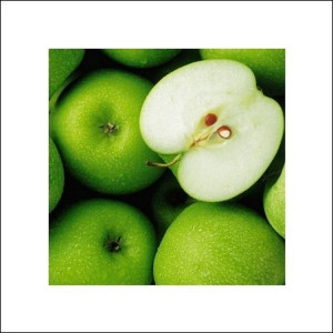 Zielone Jabłka - plakat premium 40x40 cm