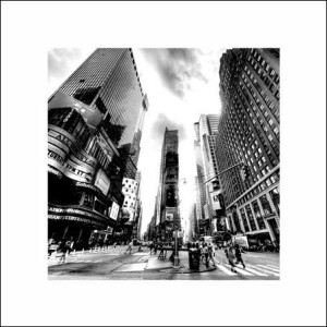 Times Square BW New York - plakat premium 40x40 cm
