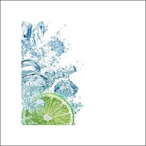 Limonka w wodzie - plakat premium 40x40 cm