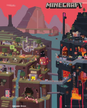 Minecraft World - plakat 40x50 cm