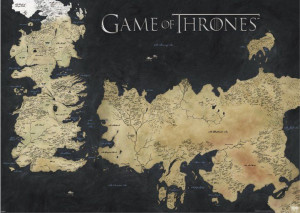 Gra o Tron Mapa Westeros i Essos - plakat 140x100 cm