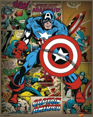 Marvel Comics - Kapitan Ameryka Retro - plakat 40x50 cm