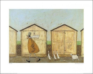 Sam Toft Doris wśród drewnianych domków - plakat premium 50x40 cm