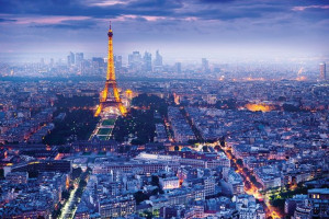 Paryż - Panorama Wieża Eiffel - plakat 91,5x61 cm