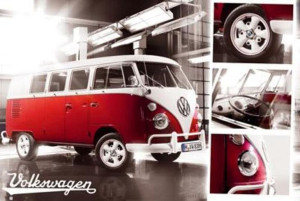 Volkswagen Camper Split Screen - plakat 91,5x61 cm