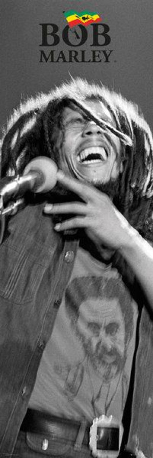 Bob Marley Black and White - plakat 53x158 cm