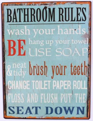 Szyld metalowy Bathroom Rules