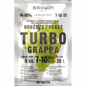 Drożdże winiarskie Browin Turbo Grappa na 25l