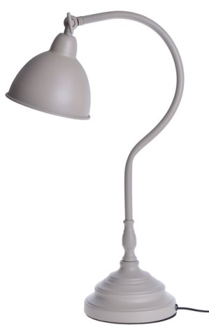 Lampa stołowa metalowa szara