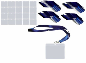 Identyfikator poziomy holder 93x65mm +smycz x20kpl