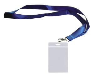 Identyfikator pionowy holder A6 121x155mm + smycz