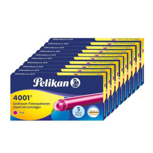Naboje do pióra wiecznego długie 4001 różowe PELIKAN 50szt