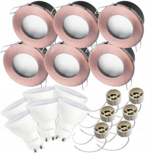 6x Oprawa Hermetyczna IP44 + LED GU10 3W PODBITKA