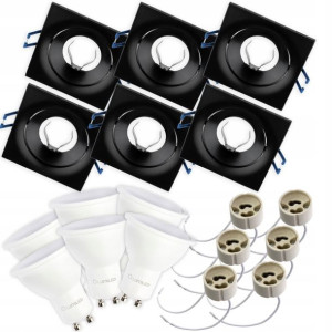 6x Oprawa Halogenowa Podtynkowa Ruchoma + Led Gu10