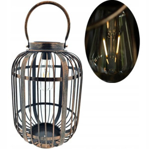 Lampka Ogrodowa SOLARNA LED LATARENKA 34cm PATYNA
