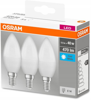 Żarówka Led Świeczka E14 5w = 40w 4000k Osram 3pak
