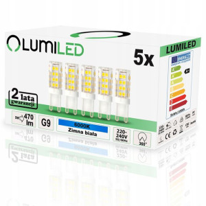 5x Żarówka Led G9 Kapsułka 5w = 50w 470lm 6000k
