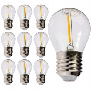 10x Żarówka LED E27 FILAMENT 1,3W do GIRLANDY