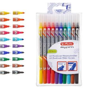 Mazak i cienkopis 2w1 my.pen 10 kolorów HERLITZ