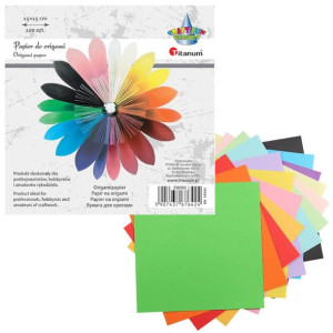 Papier do origami kolorowy 14 kol 15x15cm 80g/m2 100ark