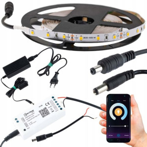 Taśma LED 24W 5m + Sterownik TUYA WiFi Zasilacz