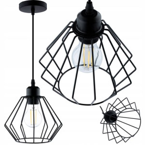 Lampa WISZĄCA geometryczna ZWIS drut loft 1x E27