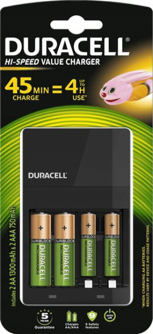 Ładowarka Duracell CEF14 + 2x AA/R6 + 2x AAA/R3