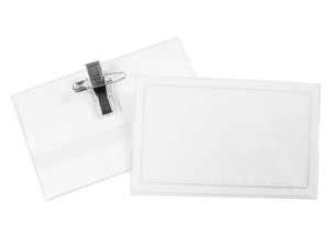 Identyfikator z klipsem i agrafką 55x90mm 1szt